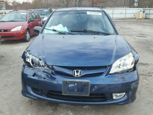 2HGES16514H501281 - 2004 HONDA CIVIC LX BLUE photo 9