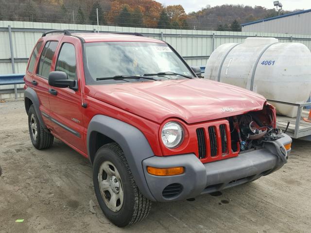 1J4GL48K84W308999 - 2004 JEEP LIBERTY SP RED photo 1