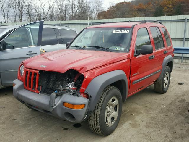 1J4GL48K84W308999 - 2004 JEEP LIBERTY SP RED photo 2