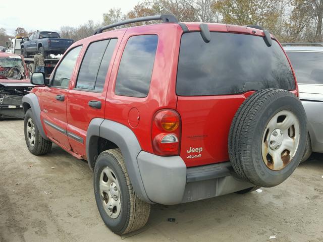 1J4GL48K84W308999 - 2004 JEEP LIBERTY SP RED photo 3