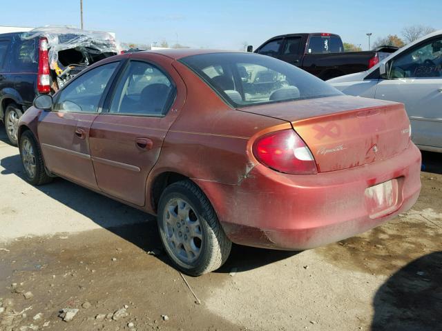 1P3ES46CX1D116213 - 2001 PLYMOUTH NEON BASE ORANGE photo 3