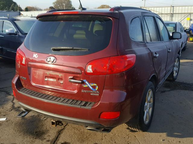 5NMSH13E38H185459 - 2008 HYUNDAI SANTA FE S RED photo 4