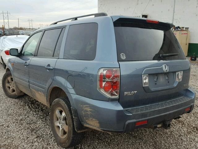 2HKYF185X6H529815 - 2006 HONDA PILOT EX BLUE photo 3