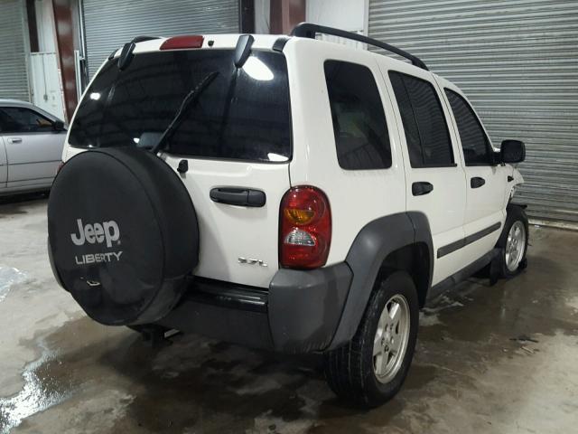 1J4GL48K57W675573 - 2007 JEEP LIBERTY SP WHITE photo 4