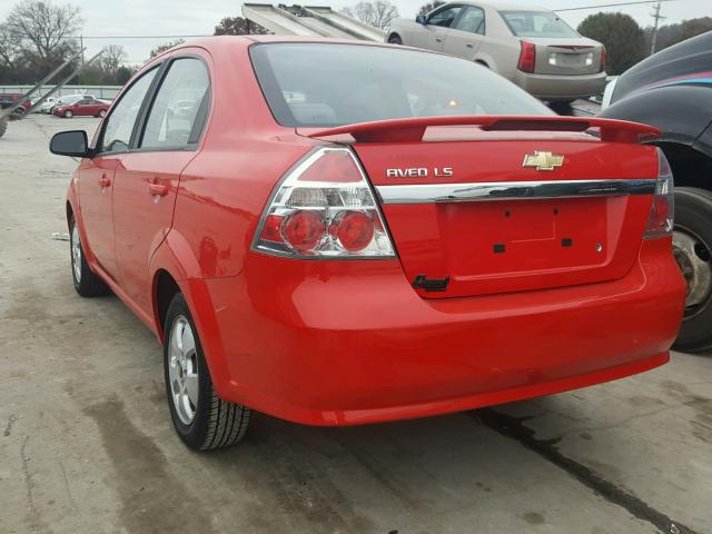 KL1TD56687B094645 - 2007 CHEVROLET AVEO BASE RED photo 3