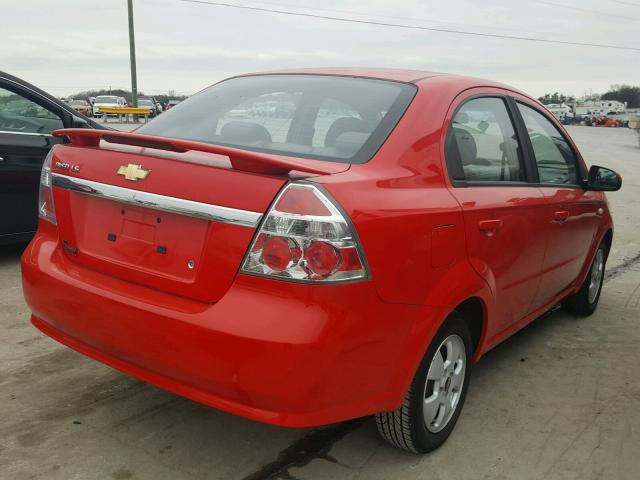 KL1TD56687B094645 - 2007 CHEVROLET AVEO BASE RED photo 4