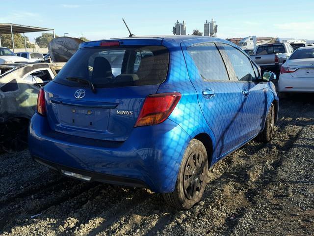 VNKKTUD39FA032256 - 2015 TOYOTA YARIS BLUE photo 4