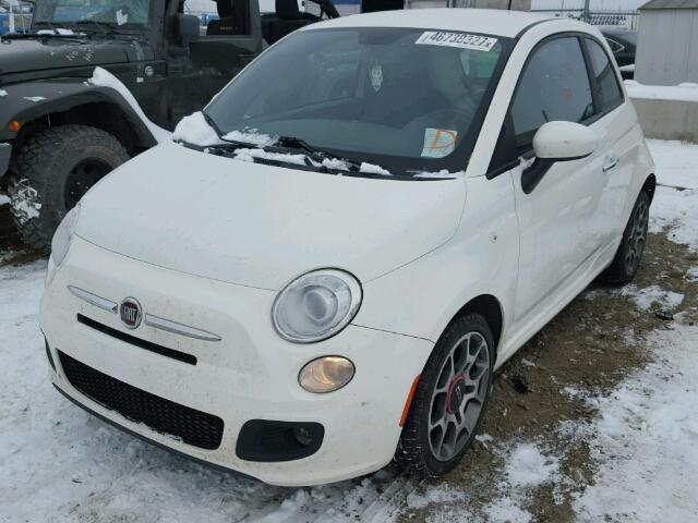 3C3CFFBR8CT297797 - 2012 FIAT 500 SPORT WHITE photo 2