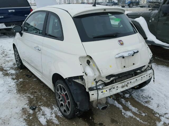 3C3CFFBR8CT297797 - 2012 FIAT 500 SPORT WHITE photo 3