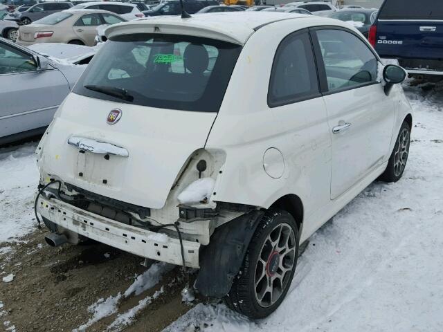 3C3CFFBR8CT297797 - 2012 FIAT 500 SPORT WHITE photo 4