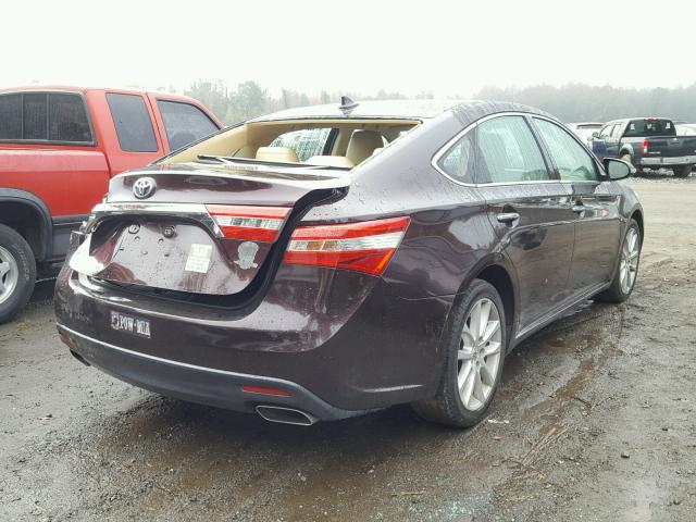 4T1BK1EB8DU001295 - 2013 TOYOTA AVALON BAS BURGUNDY photo 4