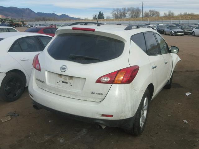 JN8AZ18W99W150888 - 2009 NISSAN MURANO S WHITE photo 4