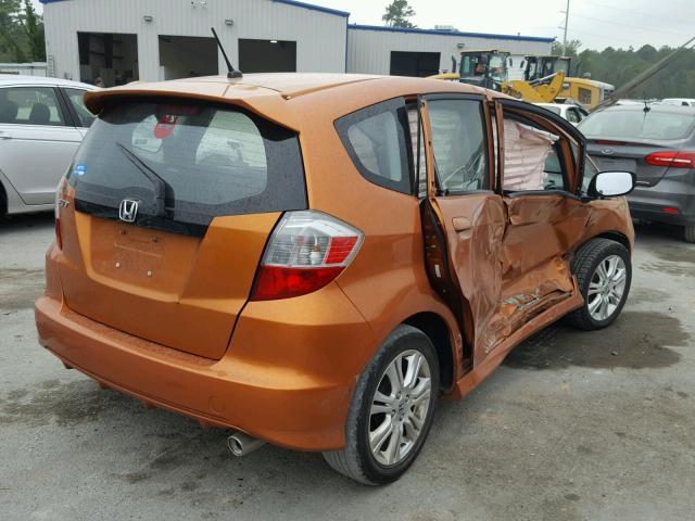 JHMGE87659S044018 - 2009 HONDA FIT SPORT ORANGE photo 4