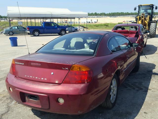 4C3AG42H12E002522 - 2002 CHRYSLER SEBRING LX BURGUNDY photo 4