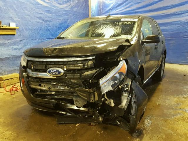 2FMDK4JC7EBA81284 - 2014 FORD EDGE SEL BLACK photo 2