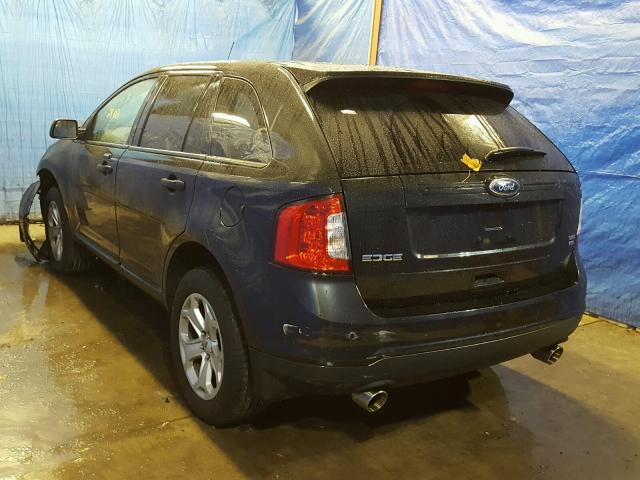 2FMDK4JC7EBA81284 - 2014 FORD EDGE SEL BLACK photo 3