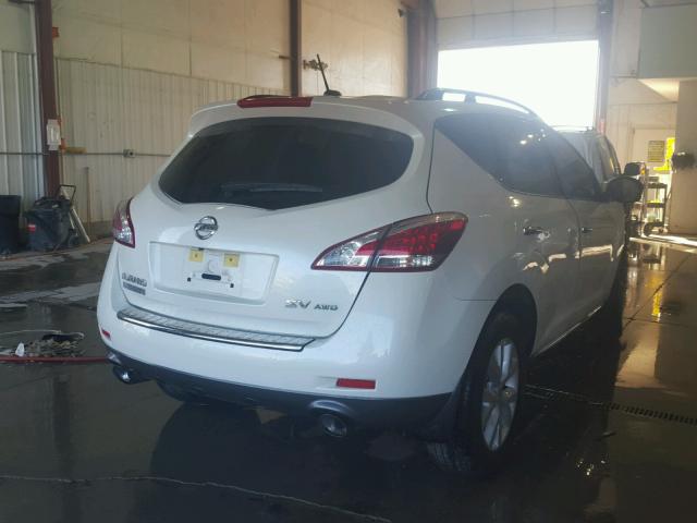 JN8AZ1MW5BW173872 - 2011 NISSAN MURANO S WHITE photo 4