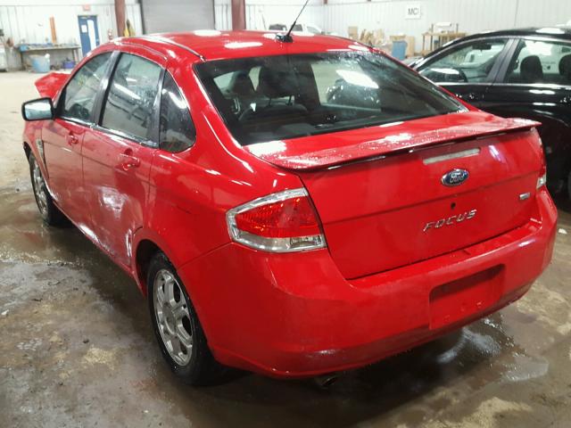 1FAHP35N98W176161 - 2008 FORD FOCUS SE RED photo 3