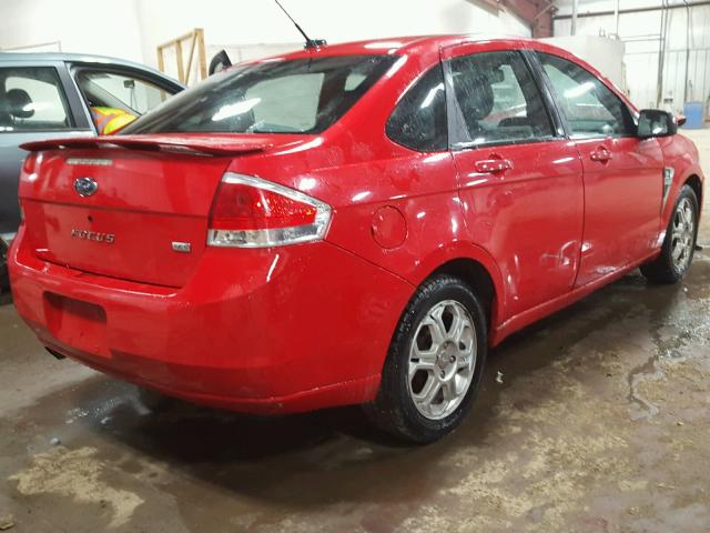 1FAHP35N98W176161 - 2008 FORD FOCUS SE RED photo 4