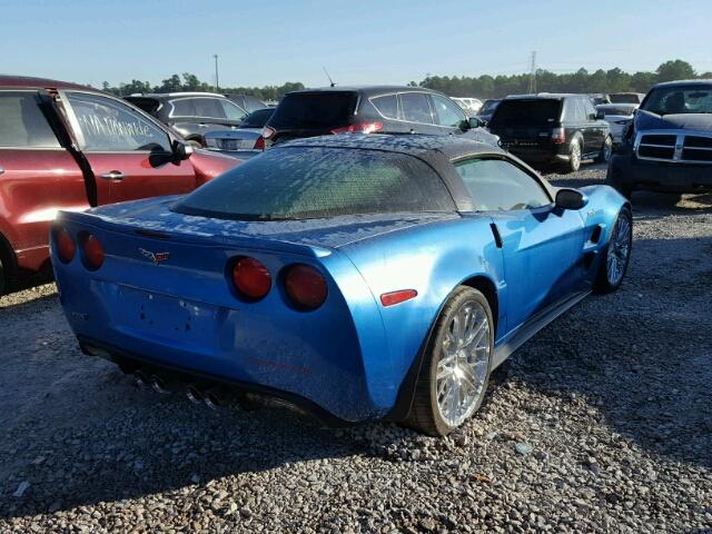 1G1YR26R395800228 - 2009 CHEVROLET CORVETTE Z BLUE photo 4