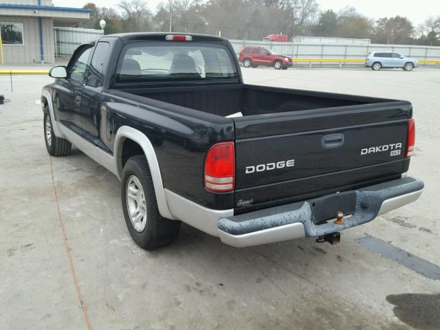 1D7GL42N04S717245 - 2004 DODGE DAKOTA SLT BLACK photo 3