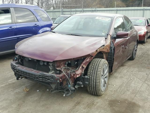 1HGCR2F56DA229866 - 2013 HONDA ACCORD SPO MAROON photo 2