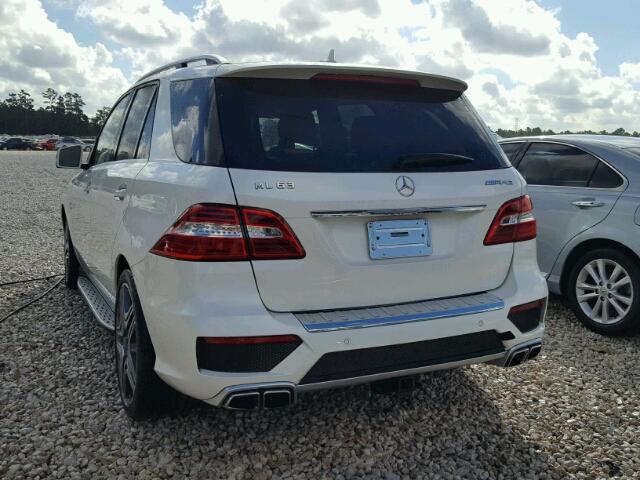 4JGDA7EB2EA295519 - 2014 MERCEDES-BENZ ML 63 AMG WHITE photo 3