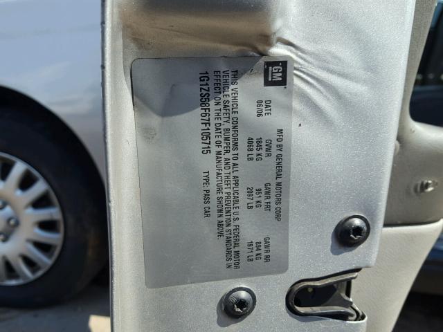 1G1ZS58F67F105715 - 2007 CHEVROLET MALIBU LS 银色 照片 10