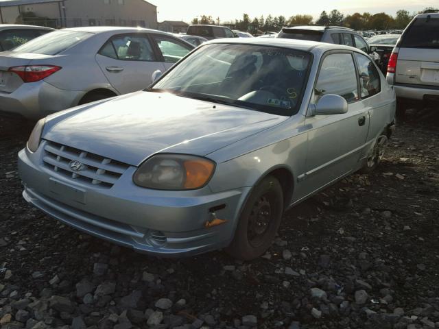 KMHCG35C04U303979 - 2004 HYUNDAI ACCENT GL BLUE photo 2