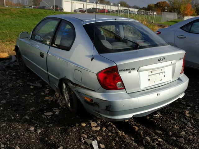 KMHCG35C04U303979 - 2004 HYUNDAI ACCENT GL BLUE photo 3