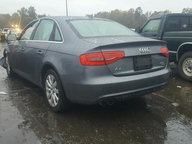 WAUBFAFLXDN017506 - 2013 AUDI A4 PREMIUM GRAY photo 3