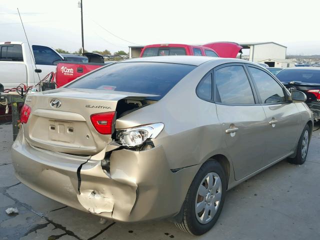 KMHDU46D19U603810 - 2009 HYUNDAI ELANTRA GL GOLD photo 4