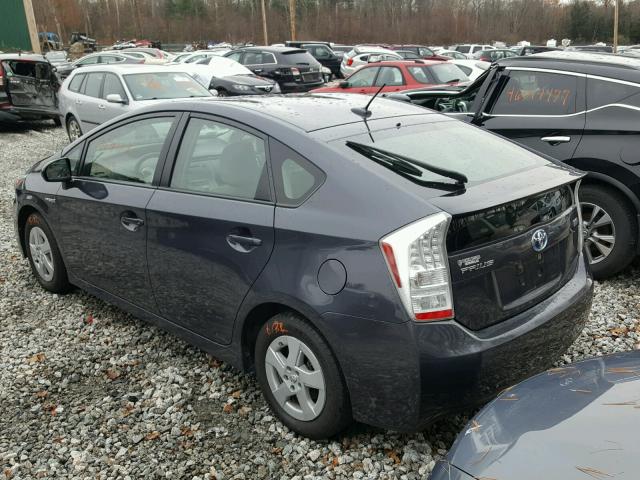 JTDKN3DUXA0028091 - 2010 TOYOTA PRIUS GRAY photo 3