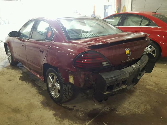 1G2NF52E03C285784 - 2003 PONTIAC GRAND AM S MAROON photo 3