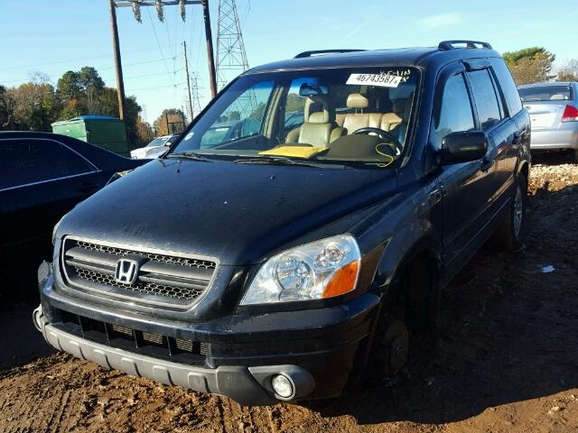 2HKYF18695H545608 - 2005 HONDA PILOT EXL BLACK photo 2