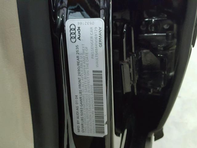 WAULT54B44N069129 - 2004 AUDI A6 3.0 QUA BLACK photo 10