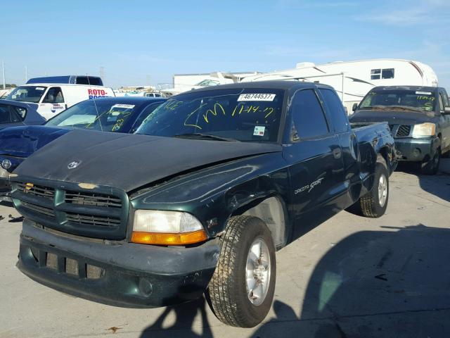 1B7GL22X9XS285548 - 1999 DODGE DAKOTA GREEN photo 2