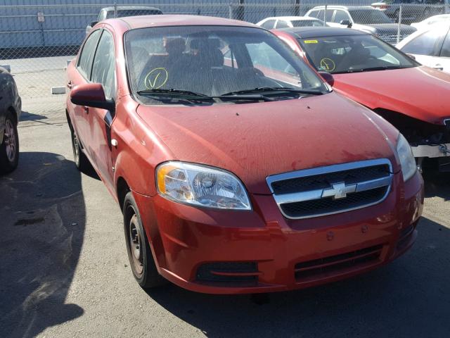 KL1TD56687B178321 - 2007 CHEVROLET AVEO BASE Czerwony zdjęcie 1