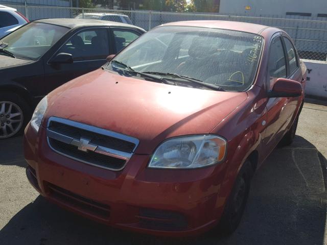 KL1TD56687B178321 - 2007 CHEVROLET AVEO BASE Czerwony zdjęcie 2