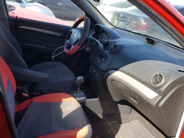 KL1TD56687B178321 - 2007 CHEVROLET AVEO BASE Czerwony zdjęcie 5