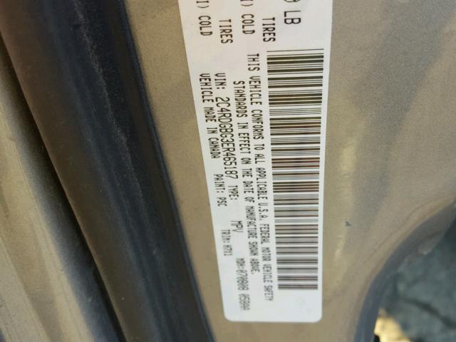 2C4RDGBG3ER465187 - 2014 DODGE GRAND CARA SILVER photo 10