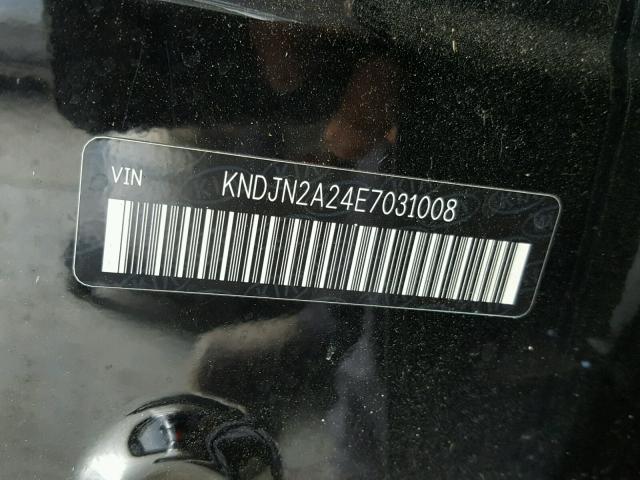 KNDJN2A24E7031008 - 2014 KIA SOUL BLACK photo 10