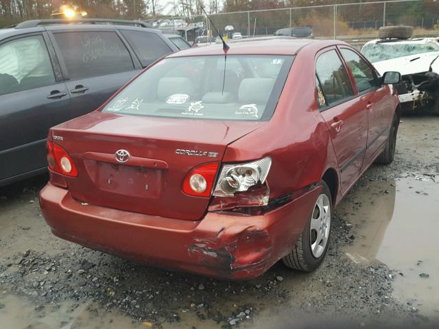 1NXBR32E75Z371385 - 2005 TOYOTA COROLLA CE RED photo 4