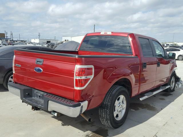 1FTRW12879FA76288 - 2009 FORD F150 SUPER RED photo 4