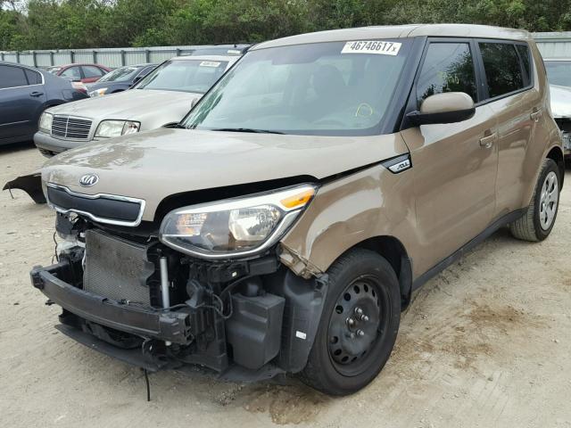 KNDJN2A21F7193888 - 2015 KIA SOUL BROWN photo 2