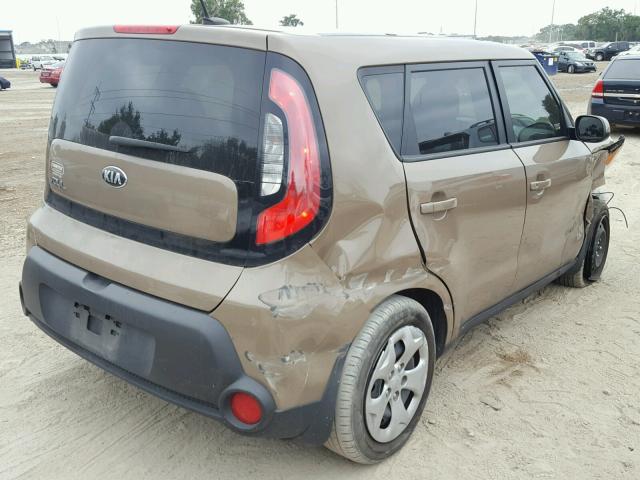 KNDJN2A21F7193888 - 2015 KIA SOUL BROWN photo 4