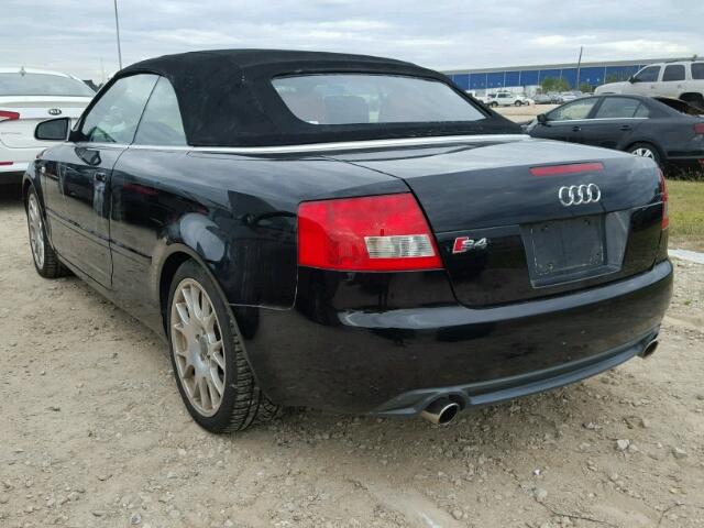 WUARL48H96K900802 - 2006 AUDI S4 QUATTRO BLACK photo 3