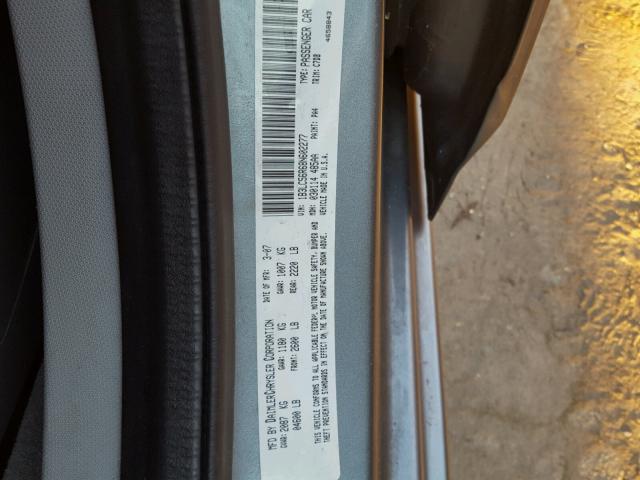 1B3LC56R68N602277 - 2008 DODGE AVENGER GRAY photo 10