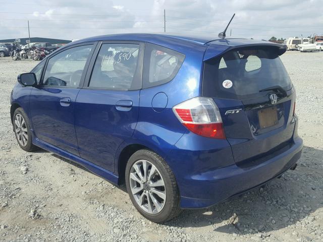 JHMGE8H5XCC006498 - 2012 HONDA FIT SPORT BLUE photo 3