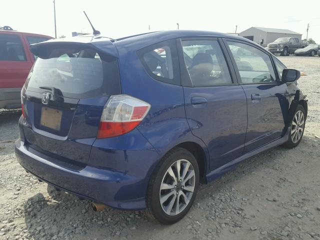 JHMGE8H5XCC006498 - 2012 HONDA FIT SPORT BLUE photo 4